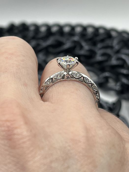 Кольцо серебряное с муассанитом, срібло, каблучка, кільце, серебро топ