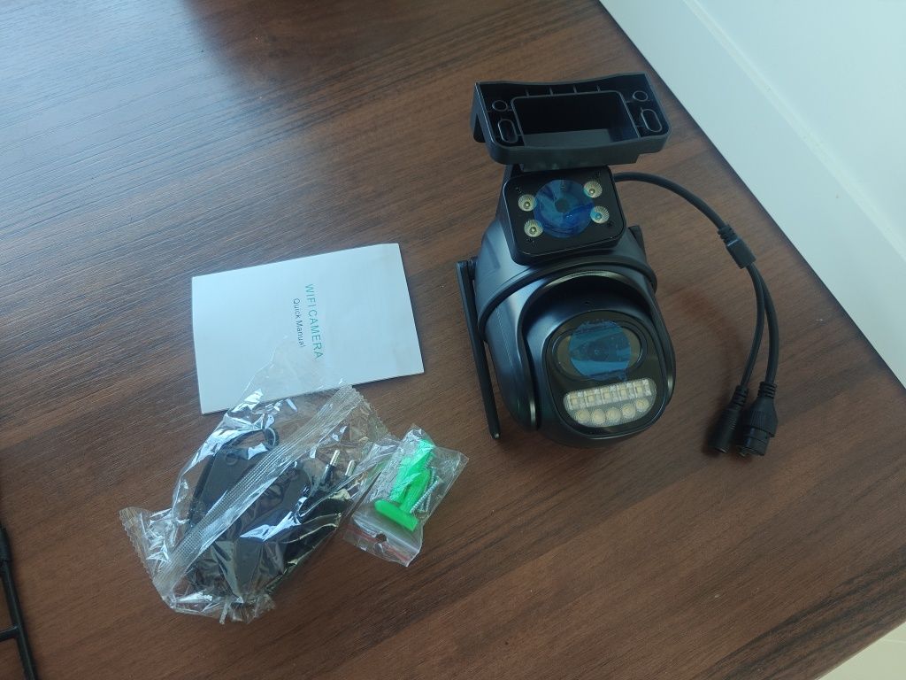 PODWÓJNA KAMERA OBROTOWA Zewnętrzna WiFi 8Mp Funkcja Śledzenia 270°