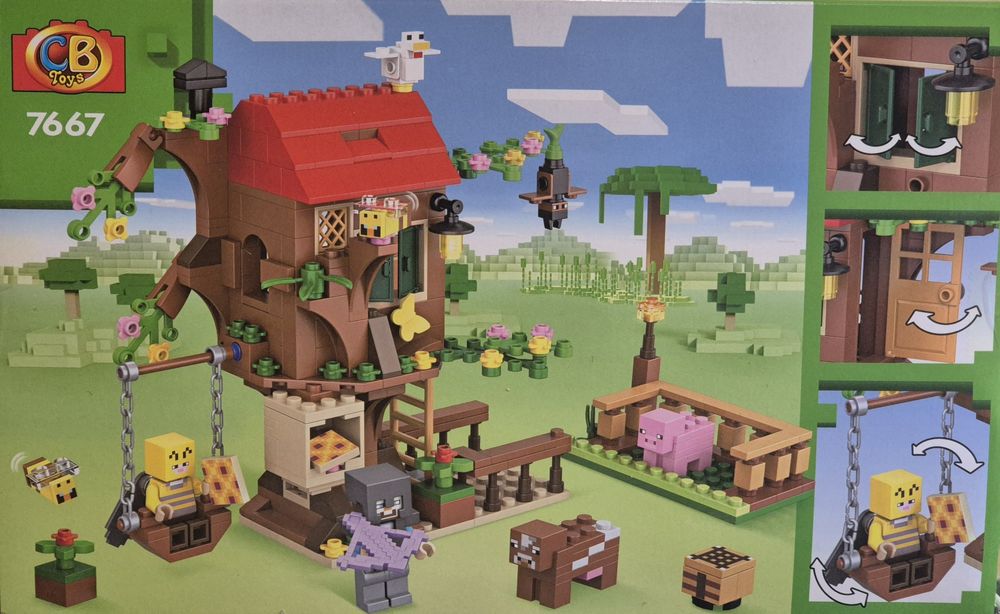 Klocki Minecraft MY WORLD Domek na Drzewie CB 450 el + Świecące LED