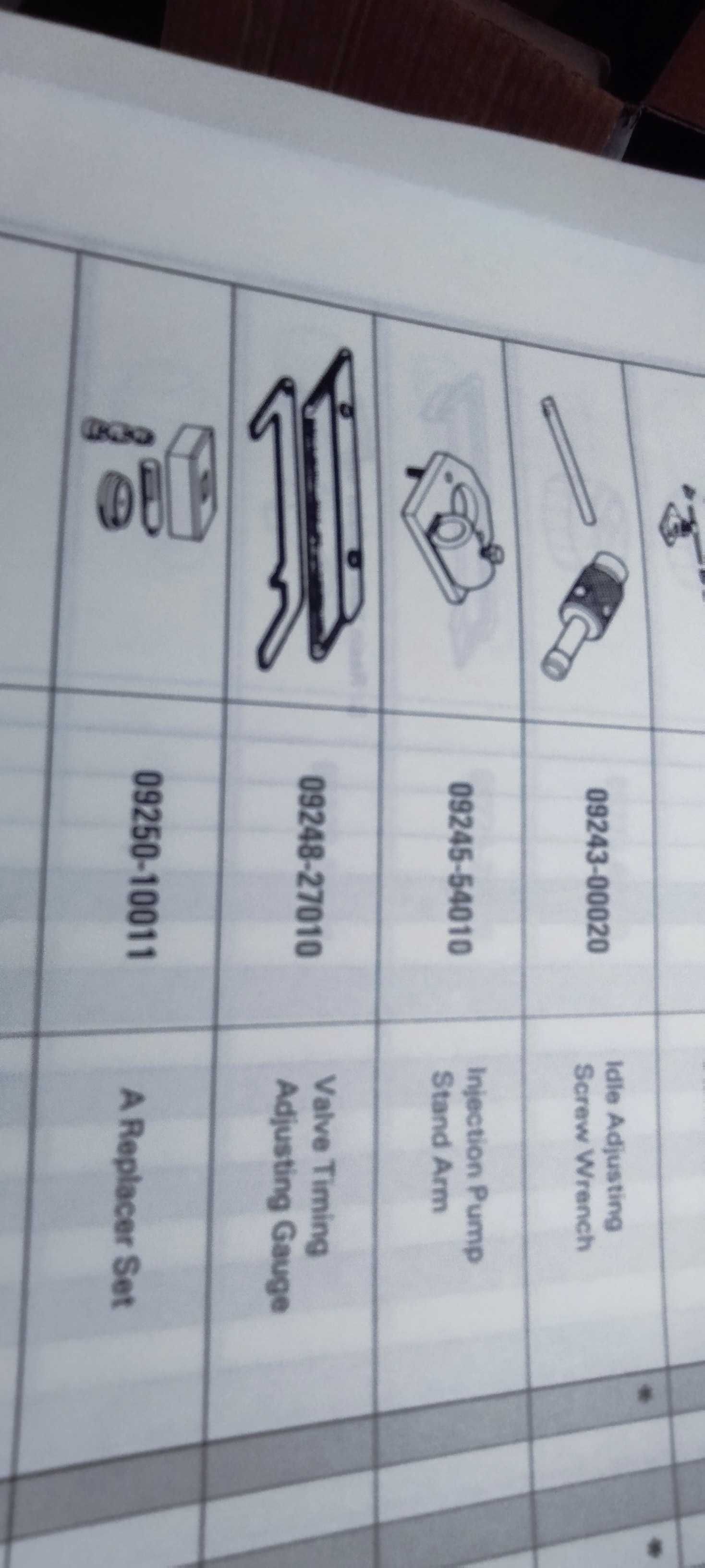 Régua ajuste válvulas Toyota