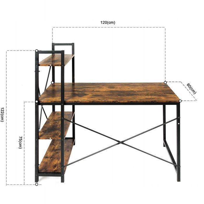 NOWE Biurko Gamingowe Metalowe Komputerowe Meble Szkolne Loft Okazja