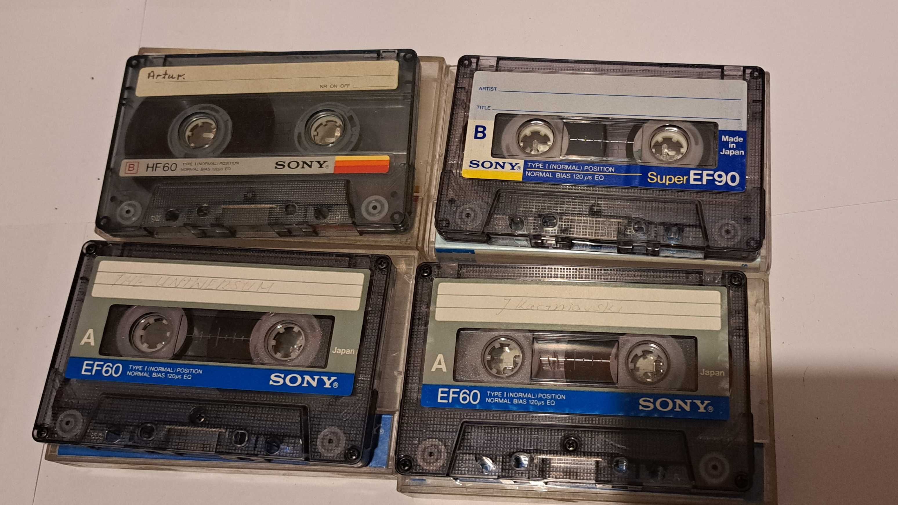 Zestaw 4 kaset SONY super EF 9 EF 60 EF60 oraz HF60