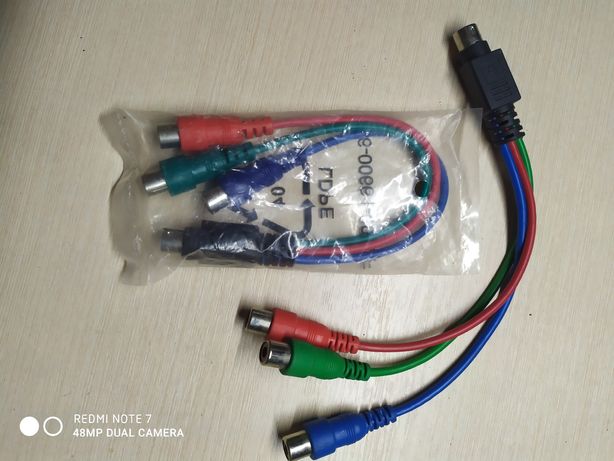 Компонентный кабель - переходник S-video (7-pin) - RGB 3 RCA, 0,20