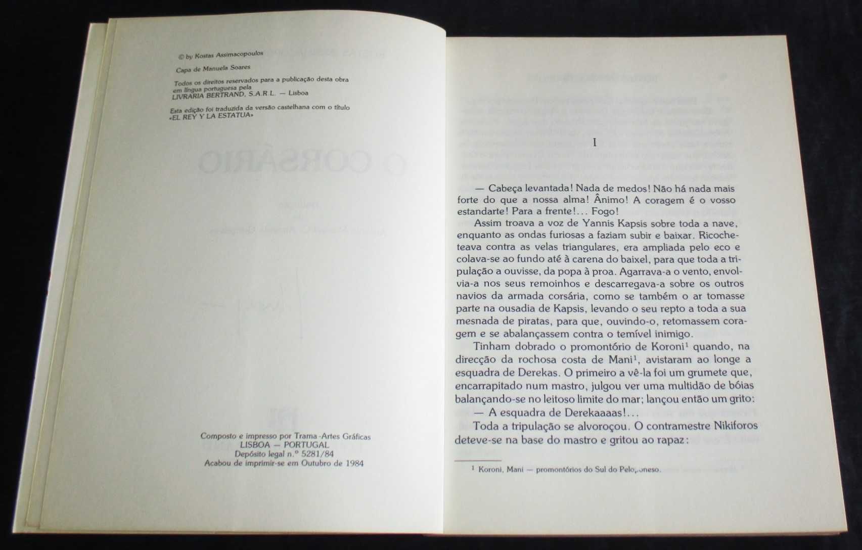 Livro O Corsário Kostas Assimacopoulos