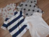 4szt t-shirt H&M koszulki roz 98 tygrys paski gwiazdy