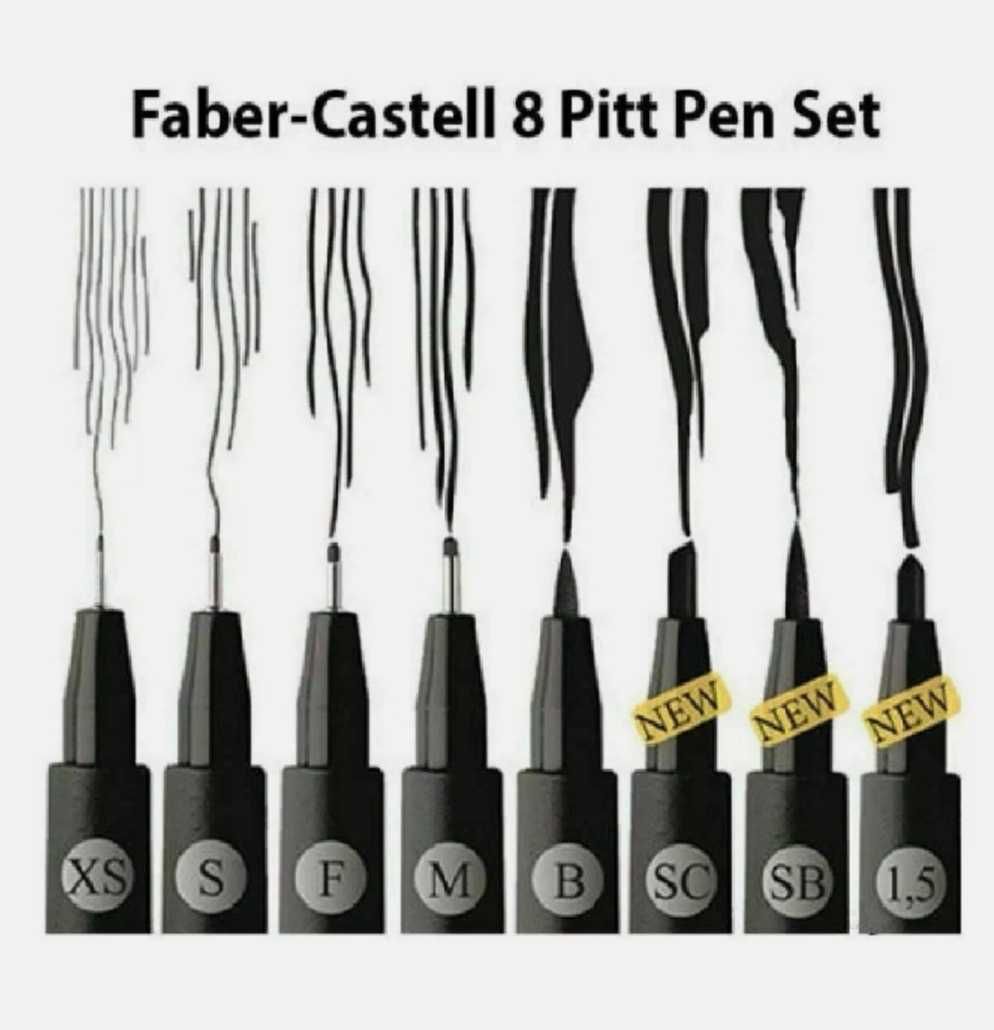 Na Lewara Zestaw pisaków artystycznych Faber-Castell 8 szt czarne