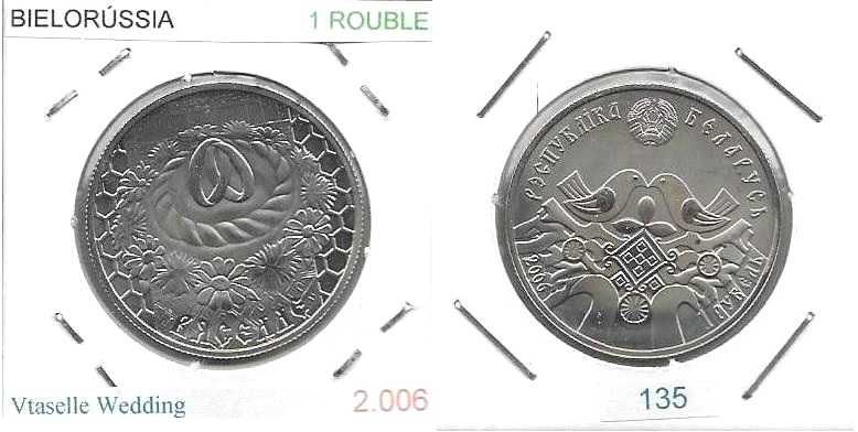 Bielorrússia - - - 1 Rouble - 2006 - - - Casamento - - - Moeda Proof