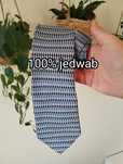 Męski jedwabny krawat 100% silk we wzorki, niebieski, 9,5 cm, Umo Lore