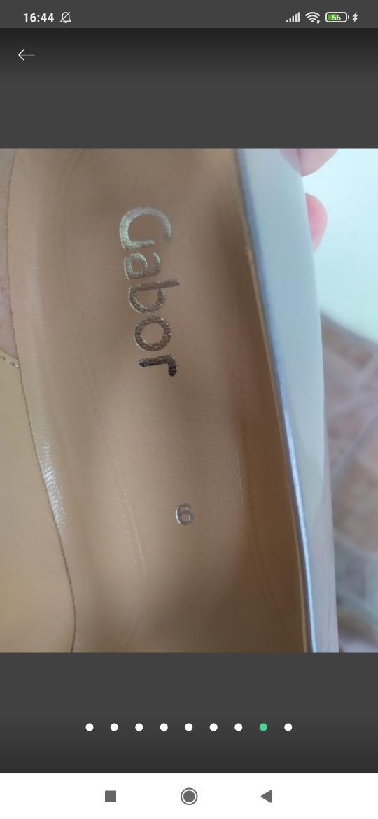 Лакові шкіряні фірмові туфлі Gabor