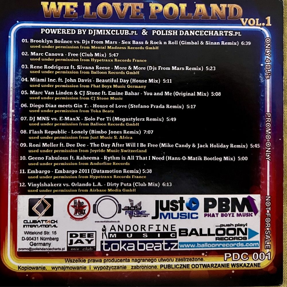 Płyta CD We Love Poland vol.1 promo
