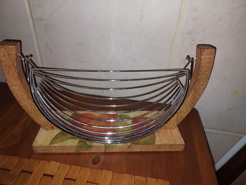 Koszyk kosz na owoce Decoupage bujany kosz metalowy hustawka