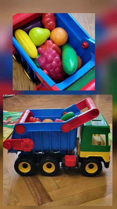 Набір магнітів, вантажівка з фруктами, книжки з віконцями, сортери