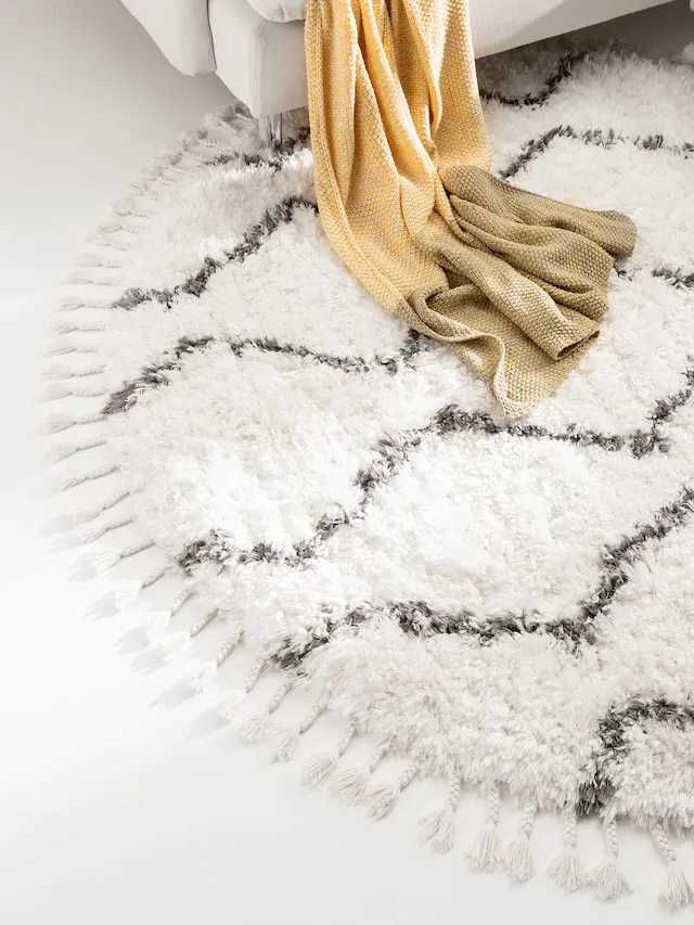 okrągły dywan SHAGGY EBBA beżowy 160 cm