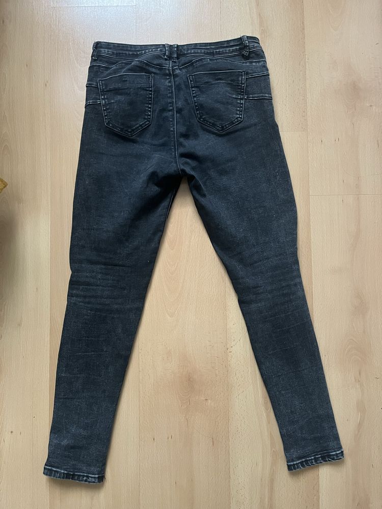 Szare spodnie, rurki obcisłe jeansy, szare skinny jeansy L denimwear