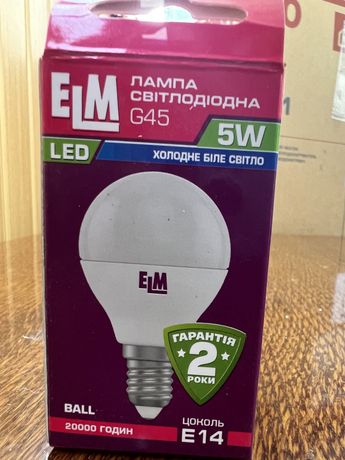 Лампочка led elm g45 5w e14