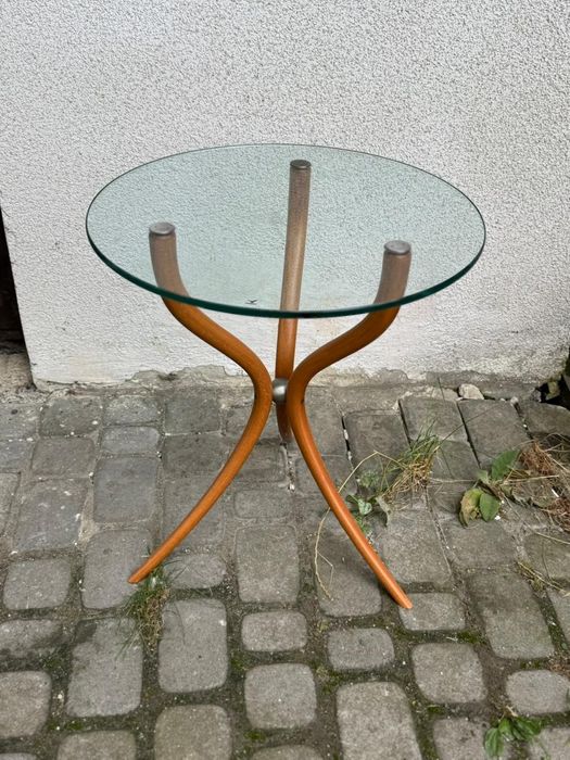 Дизайнерський кавовий столик у стилі Мід-Сенчурі (MCM) зі скла