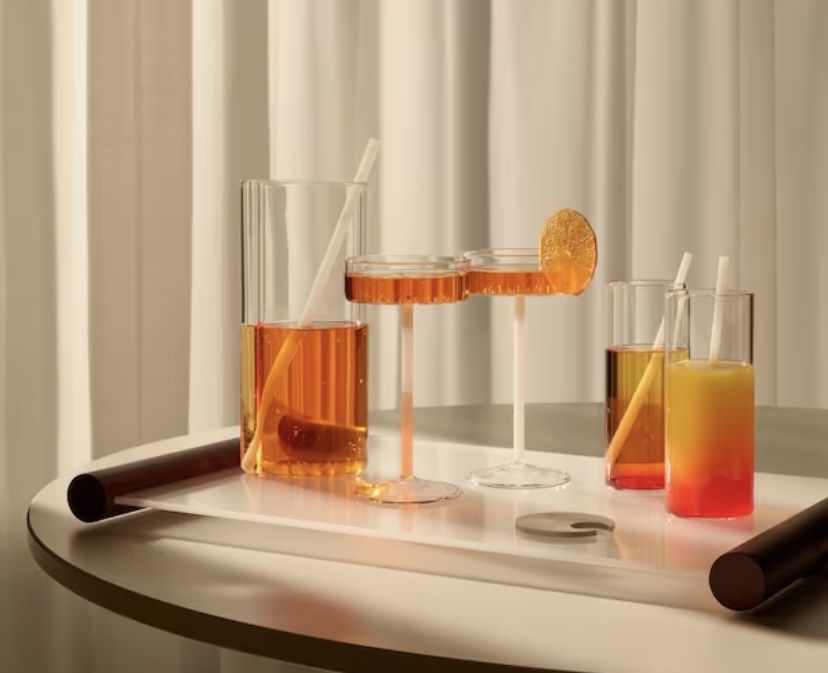Ikea Varmblixt karafka szklana z meszadelkiem szklanym
