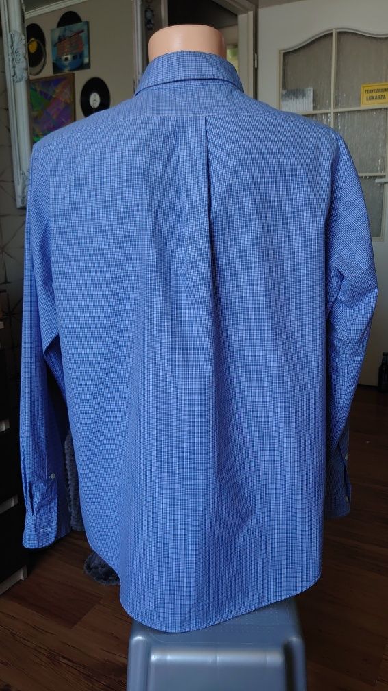 Ralph Lauren koszula męska L niebieska błękitna w kratkę długi rękaw