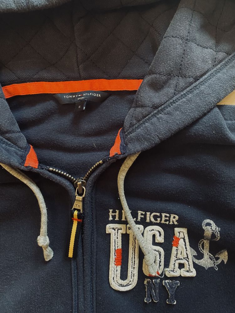 Tommy Hilfiger kangurka, bluza rozpinana z kapturem S damska, vashed