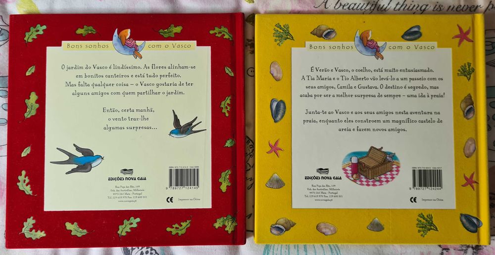 2 livros infantis da coleção "Bons Sonhos com o Vasco", de Liane Payne