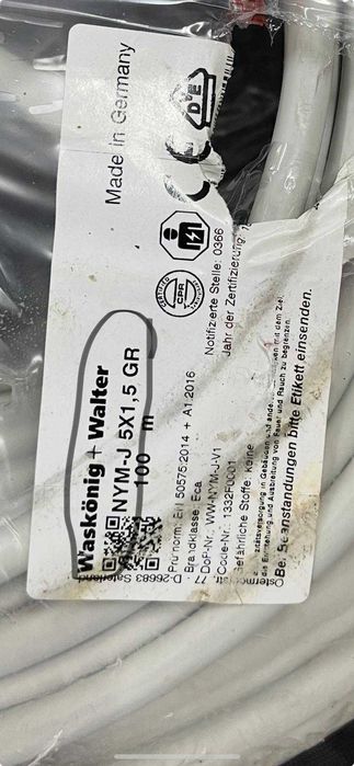 Kabel NYM-J 5X1,5 100M okrągły Waskönig Walter  3 szt