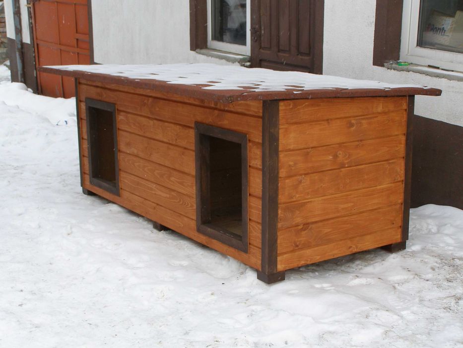 Buda dla dwóch psów Duża XL ocieplona otwierany dach