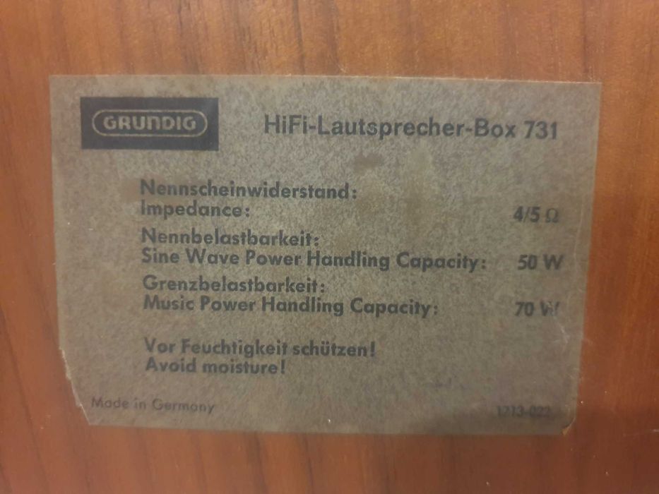 Kolumny Grundig Box 731 retro vintage