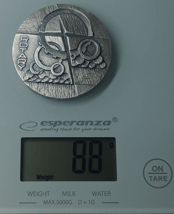 Срібна медаль Фінляндії Rotary. СРІБЛО. 88 грам. 0,925 проба.