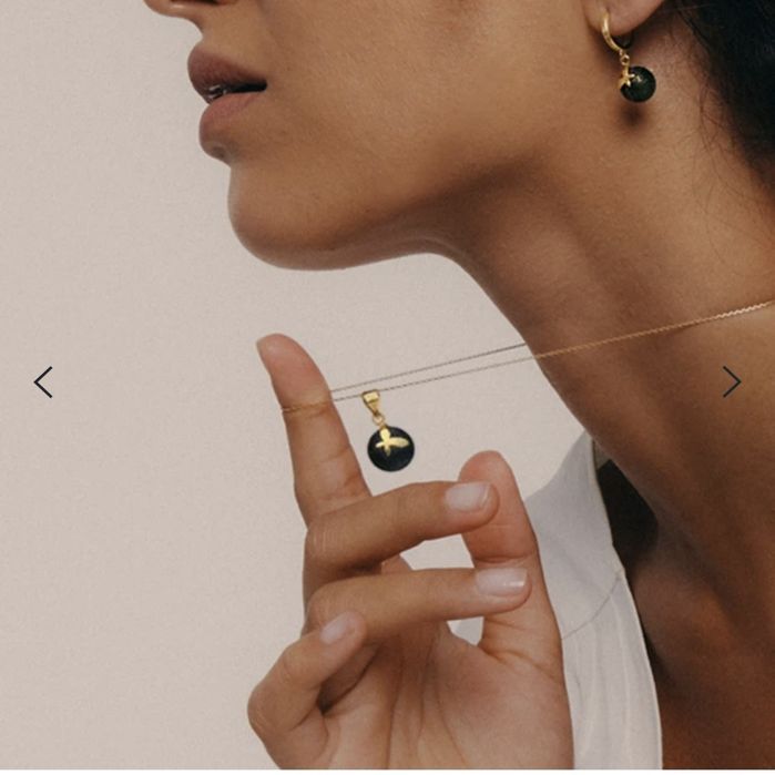 Komplet biżuterii Sadva srebro 925 z czarnym bursztynem