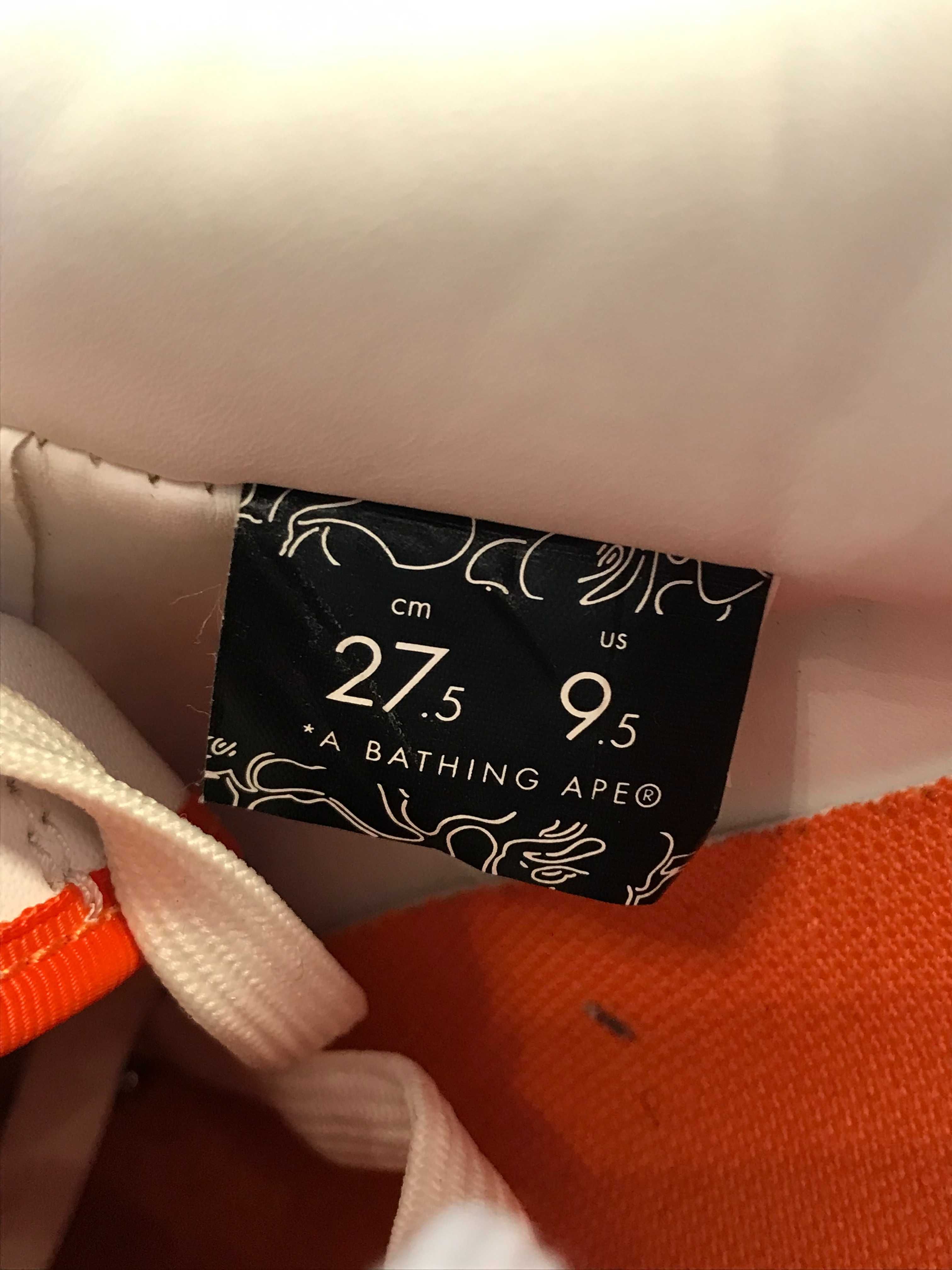 Nowe ! Buty Bape Orange Patent Bapesta rozm. 43,5