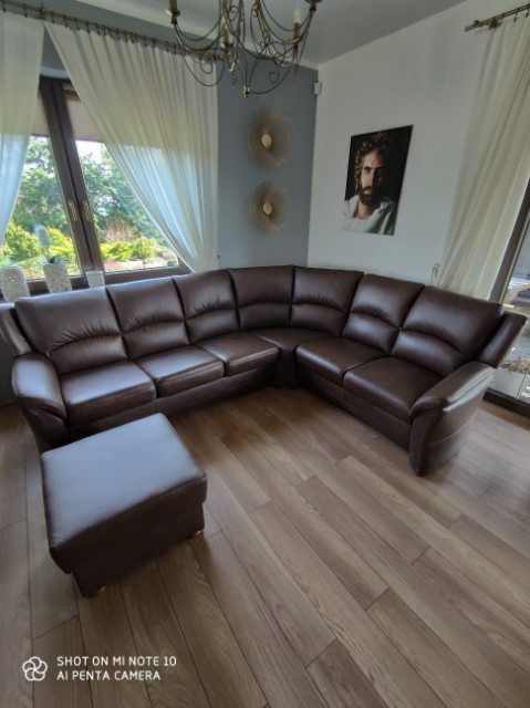 Narożnik kanapa sofa narożna HELSINKI naturalna prawdziwa skóra