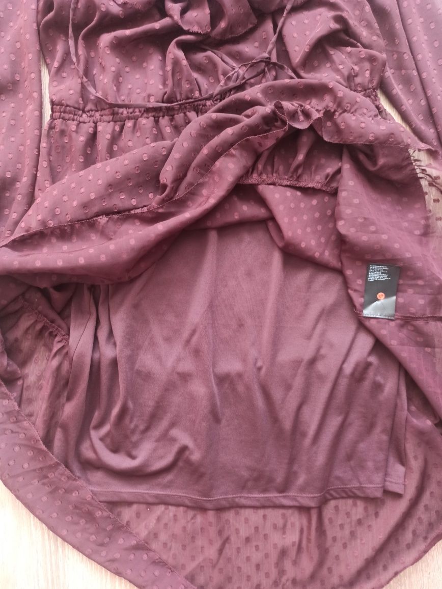Платье шифоновое бордо НМ, размер 42/44, М/Л