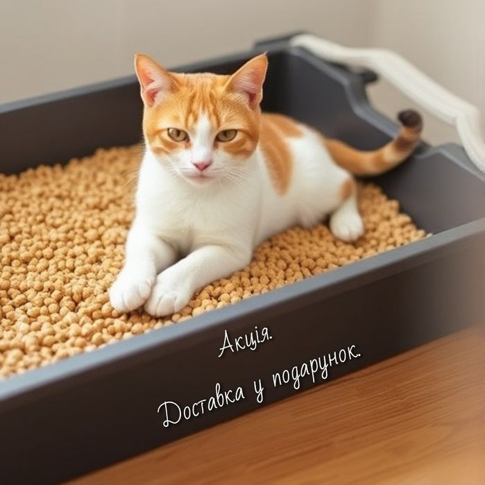 Котячий деревний світлий (пахне хвоєю) наповнювач для туалету.