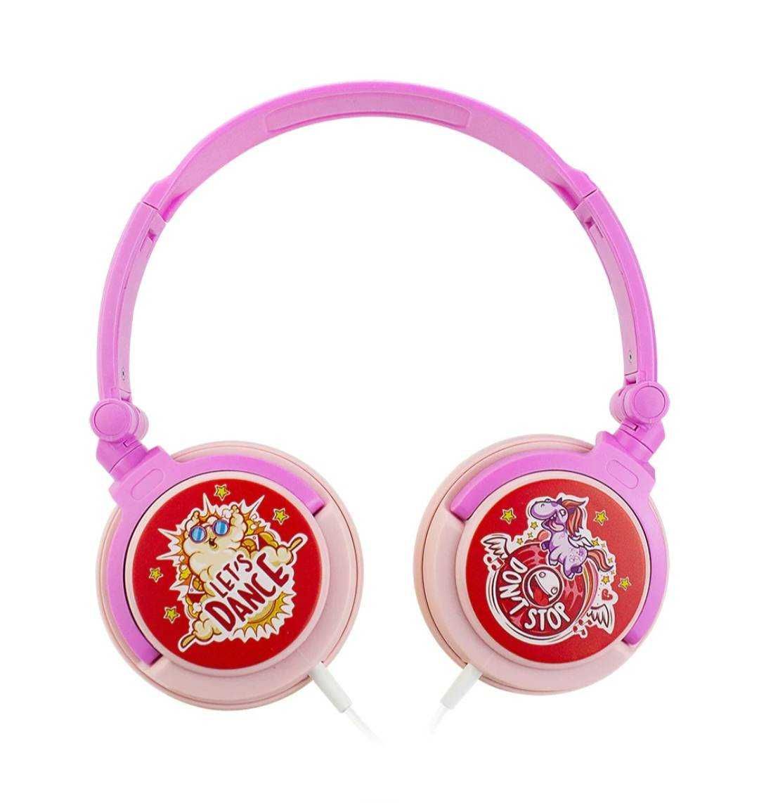 Słuchawki przewodowe dla dzieci Skyaudio V77 różowe J149
