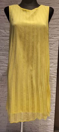 Letnia zwiewna żółta plisowana sukienka Medicine R 38