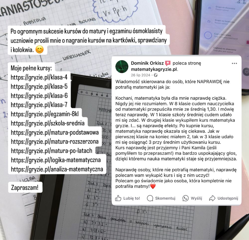 Korepetcyje z nauczycielką Matematyka Gryzie