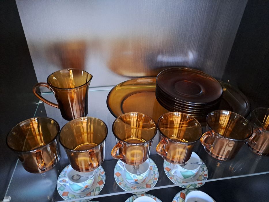 Zestaw kawowy Duralex PRL 14szt