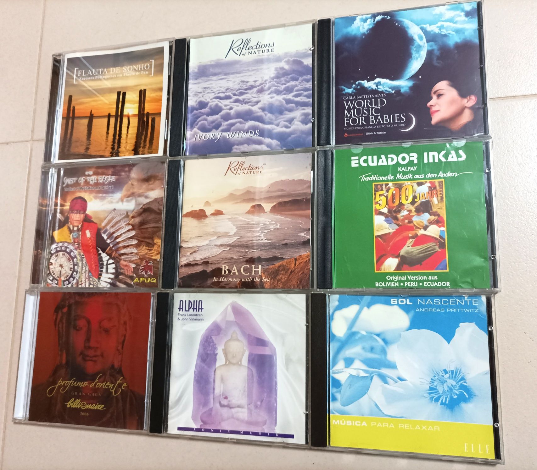 Lote de 9 CDs com Música para Relaxar