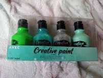 farby akrylowe neon brokat pastel nowy zestaw