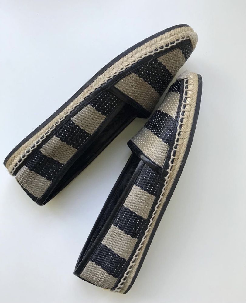 Эспадрильи в полоску кожа burberry 39 размер еспадрильї оригінал