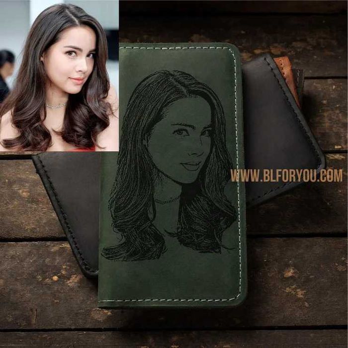 Чоловічий жіночий шкіряний гаманець портмоне з гравіруванням, іменний