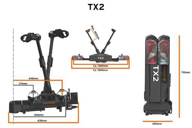 SPINDER TX2 LED  bagaznik na hak na rowery