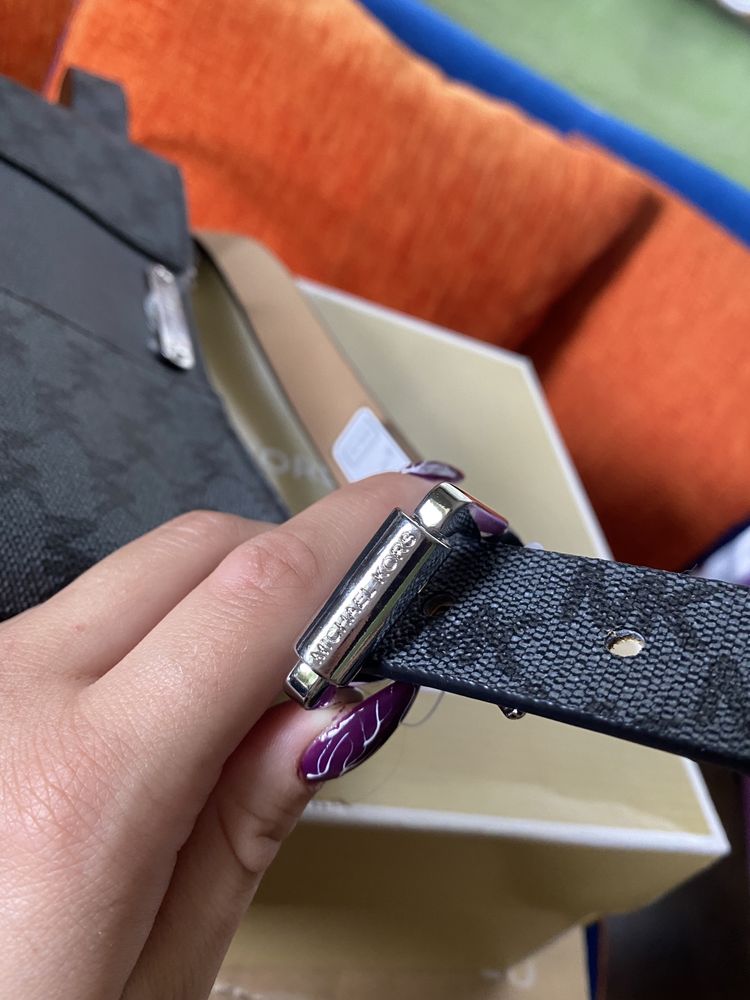 Nowa nerka Michael Kors czarna monogram mk szara saszetka L XL prezent