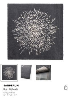 Tapete IKEA 2x2m cinza escuro com padrão bege (estrela)