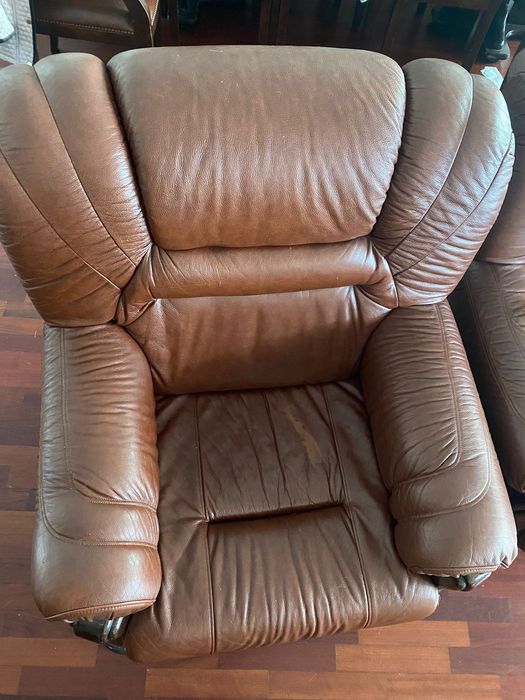 Sofás em pele, conjunto 3+2