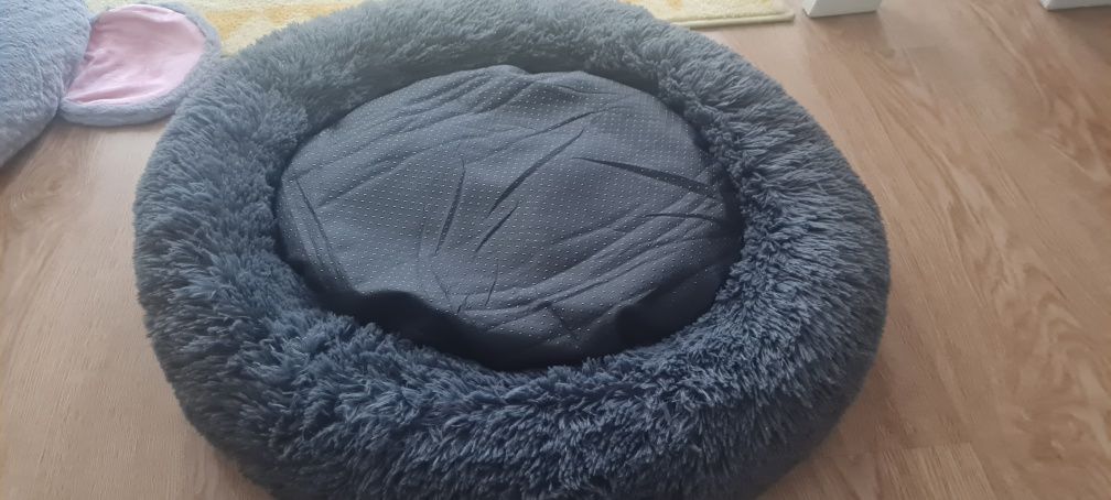 Cama gato azul cinza