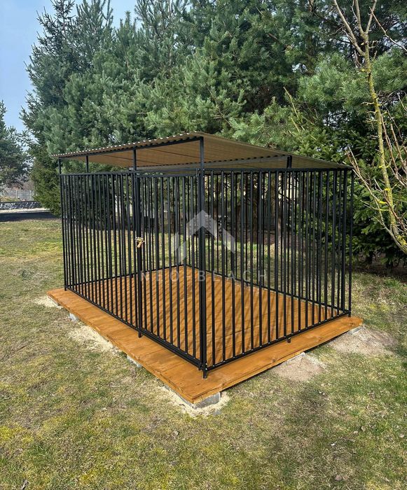 Kojec dla psa 3x2m  - Podłoga drewniana - Dach spad w tył  NB383