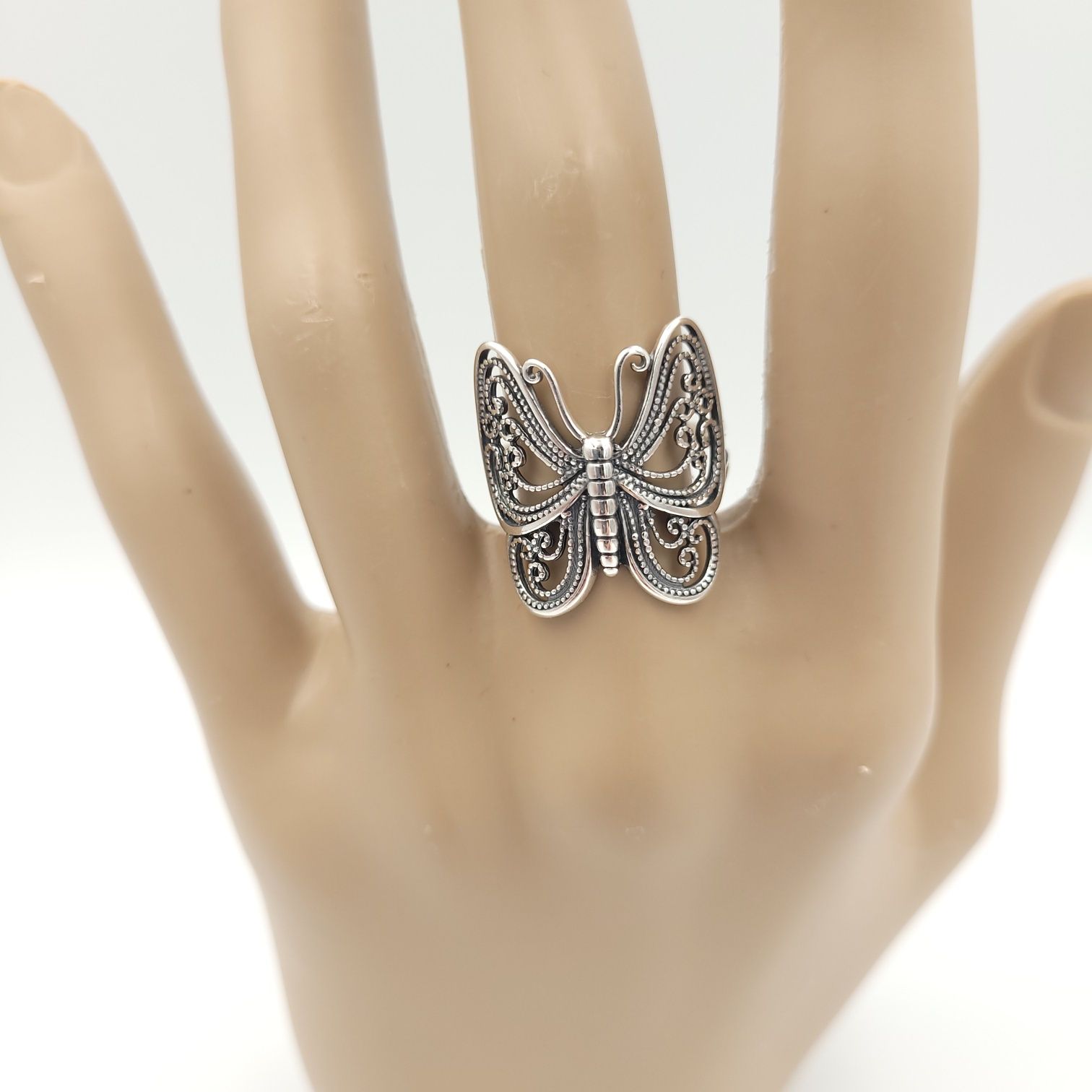 Srebrny pierścionek pr 925 ażurowy motyl nowe