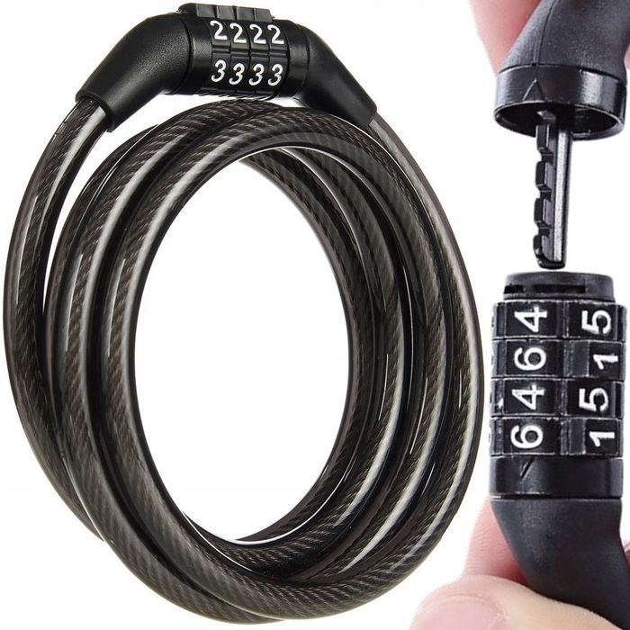 Blokada rowerowa 8x1000 na szyfr zamek linka