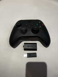 Kontroler MICROSOFT bezprzewodowy Xbox Carbon Black +adapter+bateria